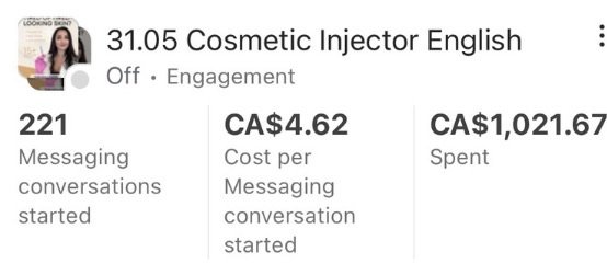 Campaign results — 221 conversations at CA$4.62